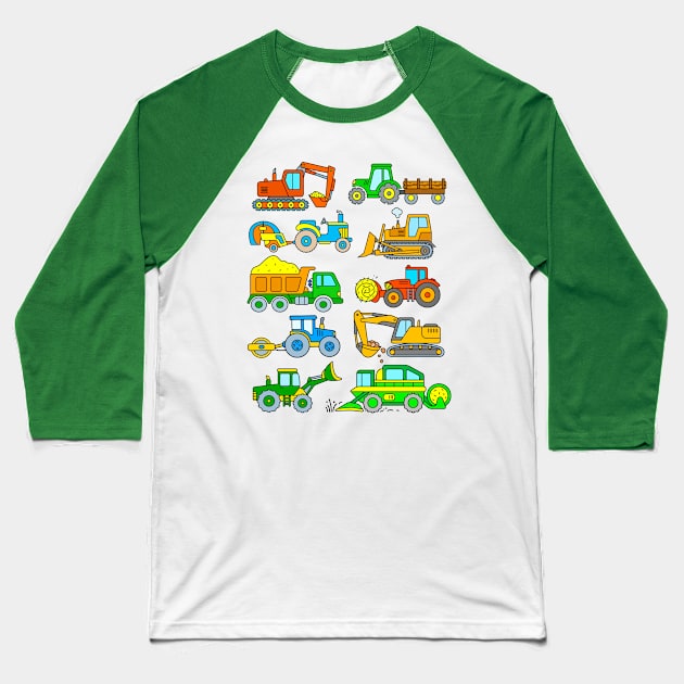 Tractors and Diggers Baseball T-Shirt by samshirts